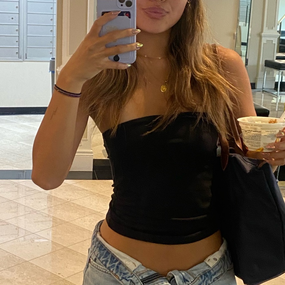 DOUBLE LINED Black Tube Top